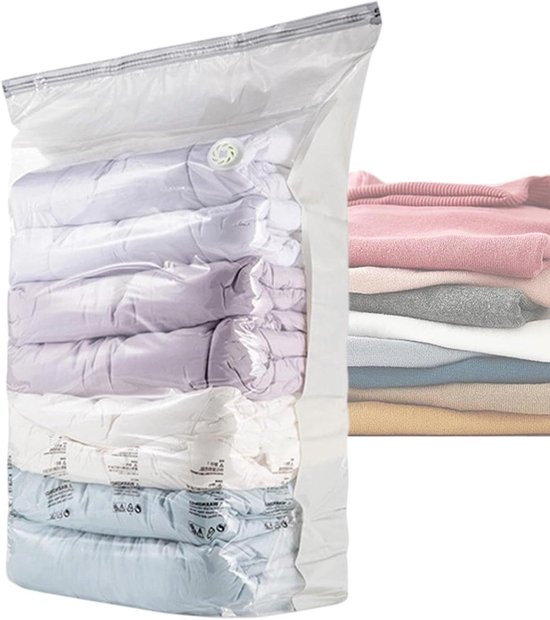 Opbergzakken Vacuüm - Compressieverpakking - Ruimte Besparen - Zonder Pomp - 100x80x38cm - Transparant