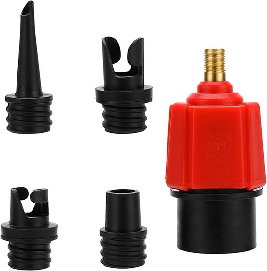 Opblaasadapter Set - Ventiel Adapter - Lucht Opblazen - 4 Verschillende Sproeiers - 163 x 92 cm - Rood