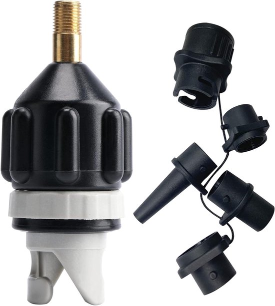 Opblaasadapter Set - Ventiel Adapter - Watersport Accessoires - Universele Compatibiliteit - 145 cm - Zwart van Merkloos