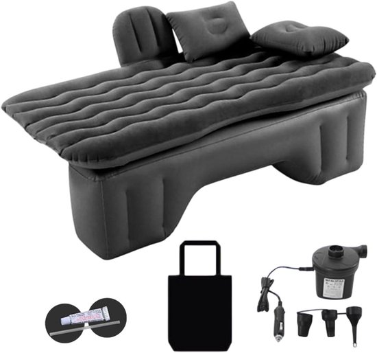 Opblaasbaar Auto Bed - Luchtmatras Kamperen - Reizen en Kamperen - Veelzijdig Bank Functie - 135x70 cm - Zwart