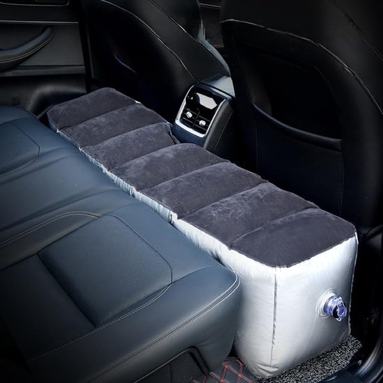 Opblaasbaar Auto Bed - Reisbed Luchtmatras - Kamperen en Reizen - Vult Achterbank Gat - 130x28x36cm - Grijs