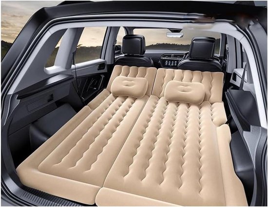 Opblaasbaar Autobed - Luchtbed Auto Matras - Kamperen Lange Reizen - Premium Ergonomisch Ontwerp - 174 x 126 cm - Grijs