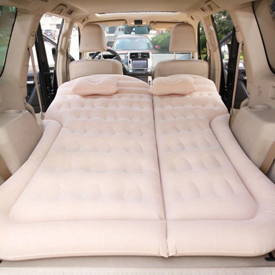 Opblaasbaar Autobed - Reis Luchtbed - Comfortabel Slapen - Beschermend Hoofdeinde - 1 x 1 x 1 cm - Roze