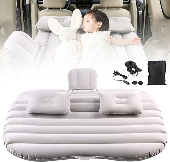Opblaasbaar Automatras - Auto Luchtmatras - Opblaasbaar Campingbed - Automatras Met Pomp En Twee Luchtkussens - Voor Gebruik Tijdens Reizen En Kamperen