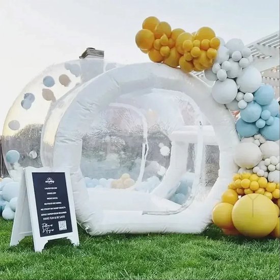 Opblaasbaar Bubbelhuis Springkussen – Transparant Speelhuis – Kinderspeeltent – Evenemententent –Iglo tent – Stevig PVC – 3–12 Jaar – 2,5 m Diameter van Merkloos