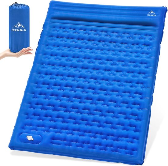 Opblaasbaar Camping Matras 196 x 140 cm - Lichtgewicht Zelfopblazend 2 Personen Matras met Kussen voor Backpacking en Strand van GLOWCOLOGY