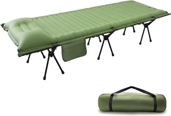 Opblaasbaar Campingbed met Elektrische Pomp - Aluminiumlegering Frame - Draagbaar Luchtmatras voor Buitenavonturen - Comfortabel en Duurzaam - Kampeerbed met Opbergtas van Merkloos