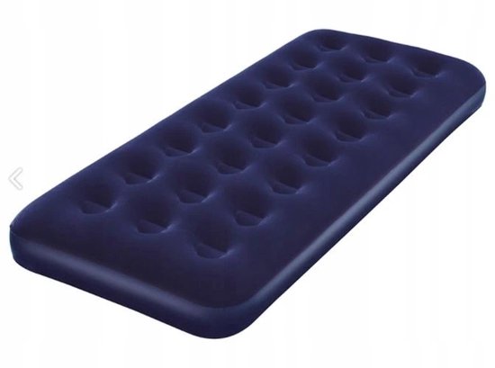 Opblaasbaar eenpersoons luchtbed met velours toplaag, 185x79x22 cm van Merkloos