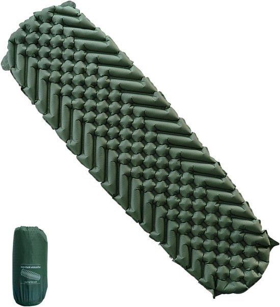 Opblaasbaar Kampeer Matras - Luchtbed Backpacken - Buiten Slapen - Zelfopblazend - 183 x 55 cm - Nylon