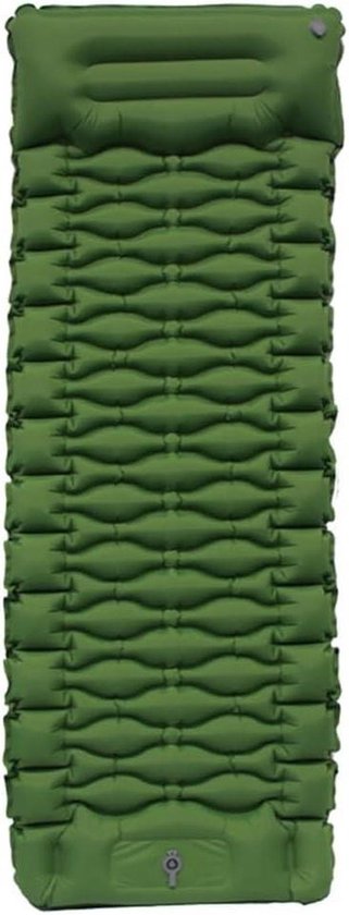 Opblaasbaar Kampeerbed - Slaapmat Kamperen - Outdoor Slapen - Ingebouwde Voetpomp - 198 x 72 cm - Groen