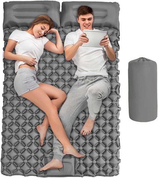 Opblaasbaar Kampeerbed - Slaapmat Twee Personen - Buiten Ontspannen - Automatisch Opblaassysteem - 190x120x5 cm - Enkele Kleur