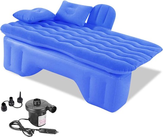 Opblaasbaar luchtbed voor auto reizen camping - Waterdicht lekvrij luchtmatras voor kamperen wandelen zwembad strand - Blauw van Beepexx