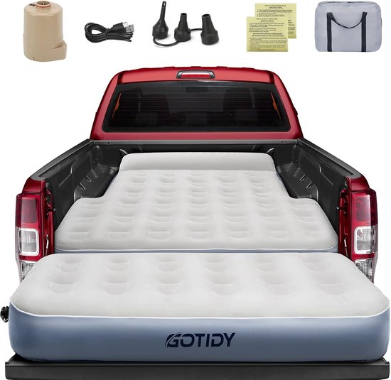 Opblaasbaar Luchtbed voor (Korte) Pick-up Trucks - Geschikt voor Tacoma/Gladiator - Ingebouwde Pomp van Merkloos