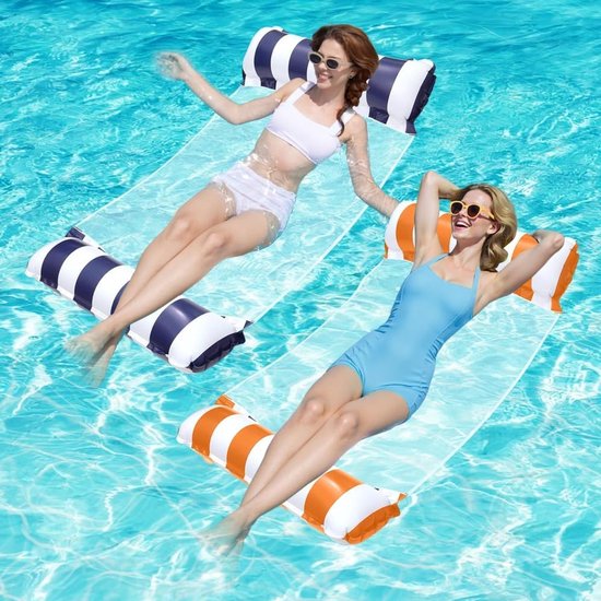 Opblaasbaar luchtbed voor zwembad en waterplezier, 4-in-1 luchtmatras voor volwassenen en kinderen, 130 x 80 cm, ideaal voor zomerse dagen en ontspanning