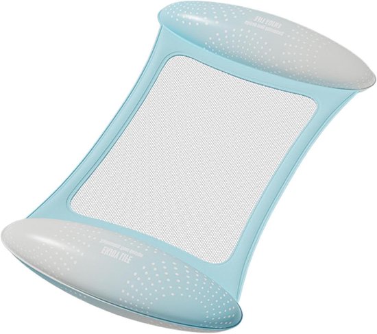 Opblaasbaar Luchtbed - Waterhangmat Drijver - Ontspanning in Water - Ergonomische Hoofdsteun - 110x68cm - Blauw