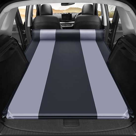 Opblaasbaar matras - Luchtbed auto - Kamperen en reizen - Snel automatisch opblazen - 100g - Grijs
