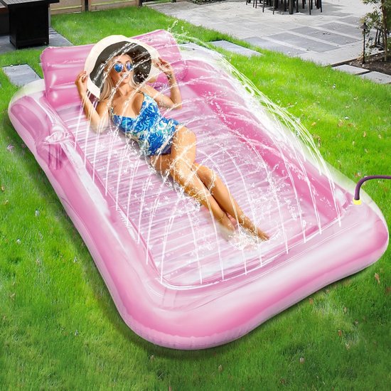 Opblaasbaar matras voor volwassenen, Drijvende hangmat met rugleuning, Zwembadstoel met kussens 200 × 124 cm, Voor zwembad, strand en poolparty