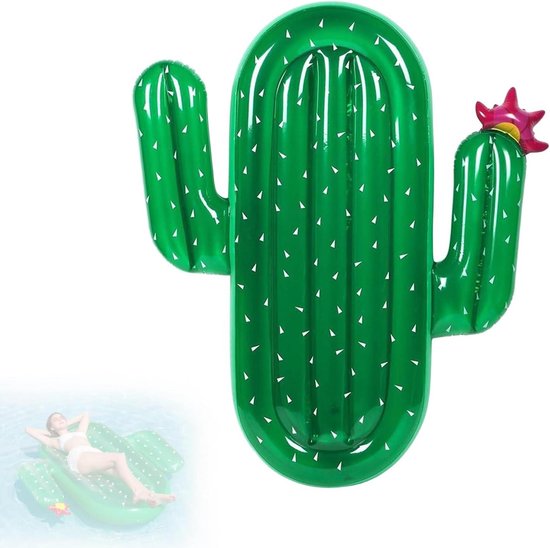 Opblaasbaar Matras - Waterhangmat Drijver - Ontspannen in water - Dubbele luchtkamers - 170 x 62 cm - Cactus