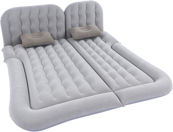 Opblaasbaar Reismatras - Auto Luchtbed Slaapmat - Comfortabel Reizen - Veelzijdig Inzetbaar - 174 x 126 cm - Grijs