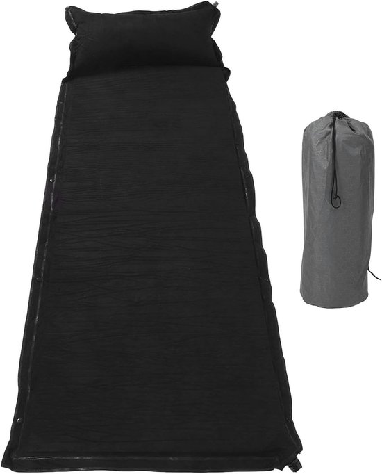 Opblaasbaar Slaapbed - Reis Matras - Kamperen Auto - Automatisch Opblazen - 5cm Dik - Zwart