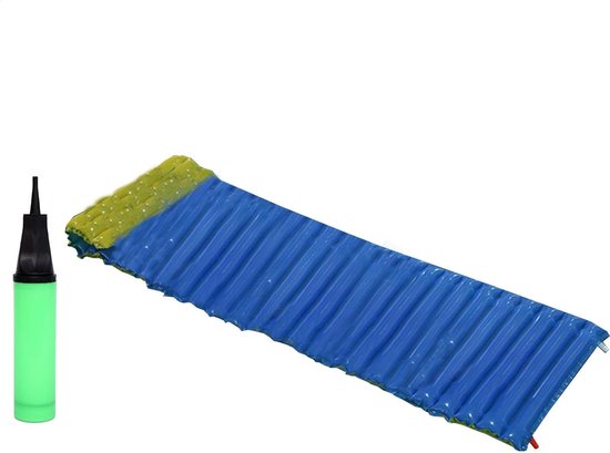 Opblaasbaar Slaapmatje - Campingmat - Comfortabel Kamperen - Compact Lichtgewicht - 200x70x5 cm - Blauw van Merkloos