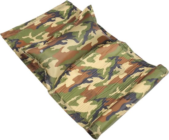 Opblaasbaar Slaapmatje - Campingmatje Luchtbed - Reizen Kamperen - Zelfopblazend Draagbaar - 180x60 cm - Legergroen van Merkloos