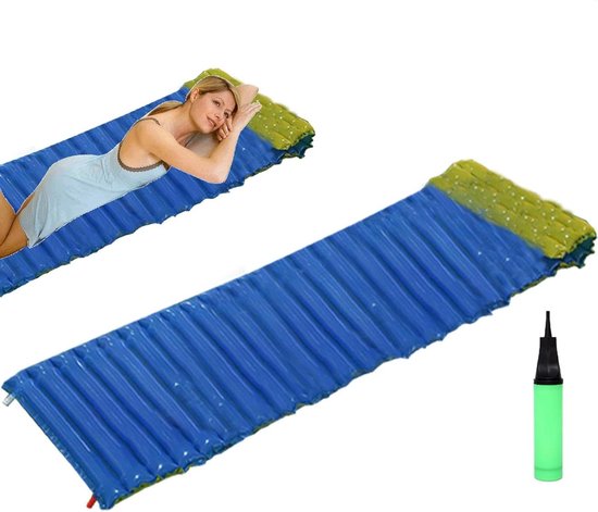 Opblaasbaar Slaapmatje - Kampeer Mat - Outdoor Reizen - Waterdicht Lichtgewicht - 200x70cm - Blauw