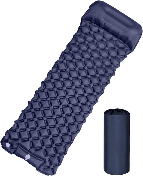 Opblaasbaar Slaapmatje - Kampeer Matras - Kamperen en Reizen - Inclusief Pomp - 190x60cm - Marineblauw