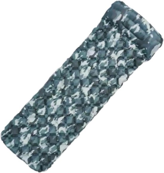 Opblaasbaar Slaapmatje - Luchtmatras Kampeerbed - Reizen Wandelen - Superzachte Dichte Stof - 190 x 60 x 5 cm - Camouflage