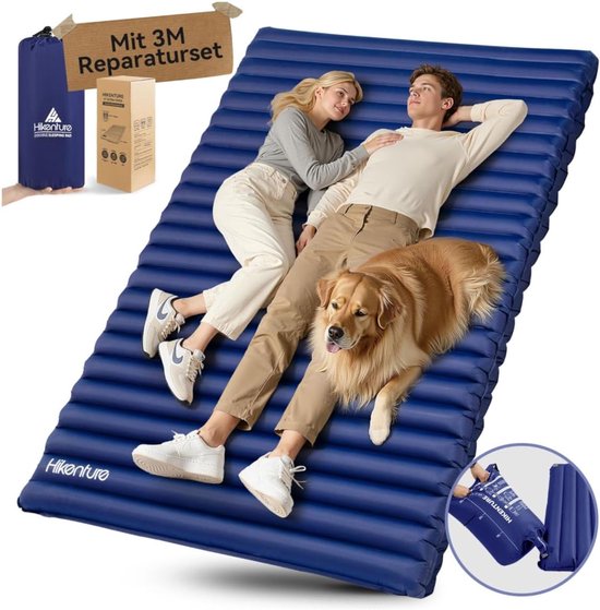 Opblaasbaar Slaapmatras 2 Personen - Inclusief Pompzak - Lichtgewicht Camping Luchtmatras - Waterafstotend Nylon TPU - 200 x 140 x 10 cm