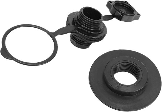 Opblaasbaar Ventiel - Luchtplug Boot - Watersport Reparatie - Schroefdraad Ontwerp - 22 mm Buitendiameter - Zwart