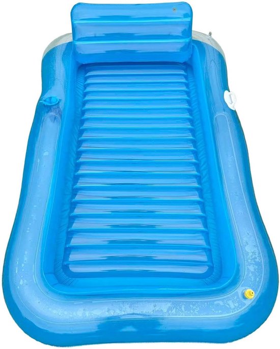 Opblaasbaar Vlot - Waterligstoel Drijvend - Ontspannen op Water - Met bekerhouder - 180 x 120 cm - Meerdere Kleuren