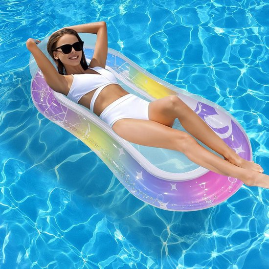 Opblaasbaar Water Zonnebed - Luchtbed Zwembad - Ontspannen Drijven - Met Net Zitting - 160 x 90 cm - Zeemeermin