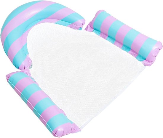 Opblaasbaar Zwembad Ligbed - Water Luier - Ontspanning op water - Ademende mesh stof - 111 x 107 cm - Paars