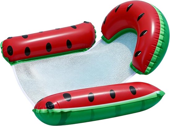 Opblaasbaar Zwembad - Luchtbed Vlot - Zomerse Ontspanning - Scheurvast PVC Materiaal - 128 x 109 cm - Watermeloen
