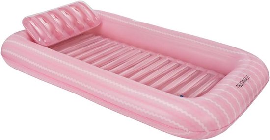 Opblaasbaar Zwembad - Tanning Mat - Ontspannen in Water - Met Onderzetter - 121 x 199 cm - Roze