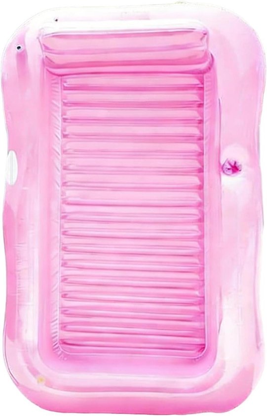 Opblaasbaar Zwembadvlot - Drijvend Loungebed - Water Ontspanning - Ingebouwde Watersproeier - 208x130cm - Roze