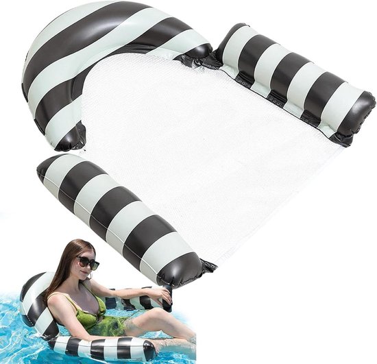 Opblaasbaar Zwemmatras - Drijvend Zonnebed - Ontspannen in water - Ergonomisch design - 111 x 107 cm - Wit