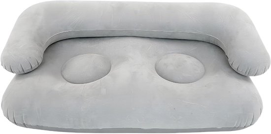 Opblaasbank - Luchtbank - Kamperen en Reizen - Ingebouwde Armleuningen - 135 cm Breed - Grijs
