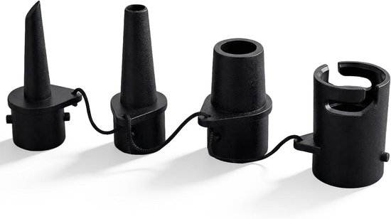 Opblaasbare adapter set - Luchtventiel mondstukken - Watersport accessoires - 4 multifunctionele stuks - Compact formaat - Zwart van Merkloos