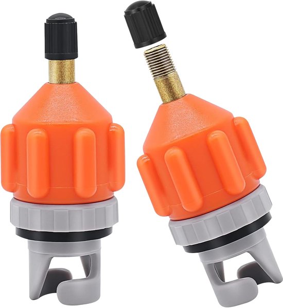 Opblaasbare Adapters - Ventiel Converter - Water Sporten - Robuust Nylon Materiaal - 2 Stuks - Zwart