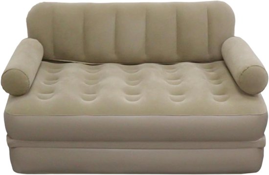 Opblaasbare Bank - Luchtbank Sofa - Buiten Ontspannen - Ingebouwde Luchtpomp - 190x150x65 cm - Kaki