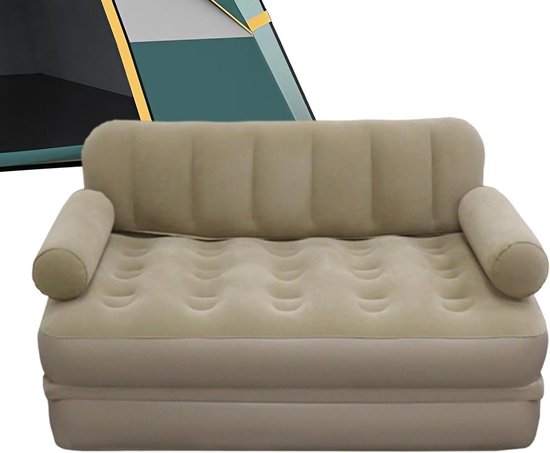 Opblaasbare Bank - Luchtbank Sofa - Kamperen Reizen - Ingebouwde Pomp - 190x150x65 cm - Veelkleurig