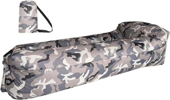 Opblaasbare bank - Luchtstoel Ligbed - Kamperen Reizen - Snel op te blazen - 170 cm lang - Blauw