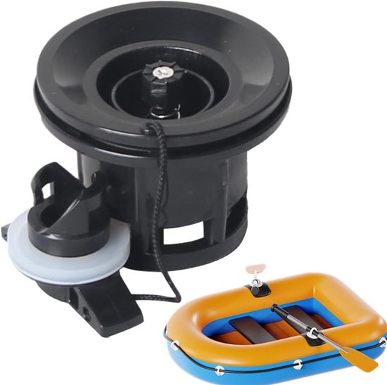 Opblaasbare Boot Ventiel - Luchtplug Kajak - Watersport Accessoire - Lekvrij Ontwerp - 8 Gaten - Zwart