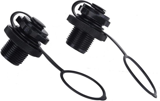 Opblaasbare Bootklep - Vervangende Schroefklep - Boot Lucht Behouden - Snelle Inflatie - 2 stuks - Zwart