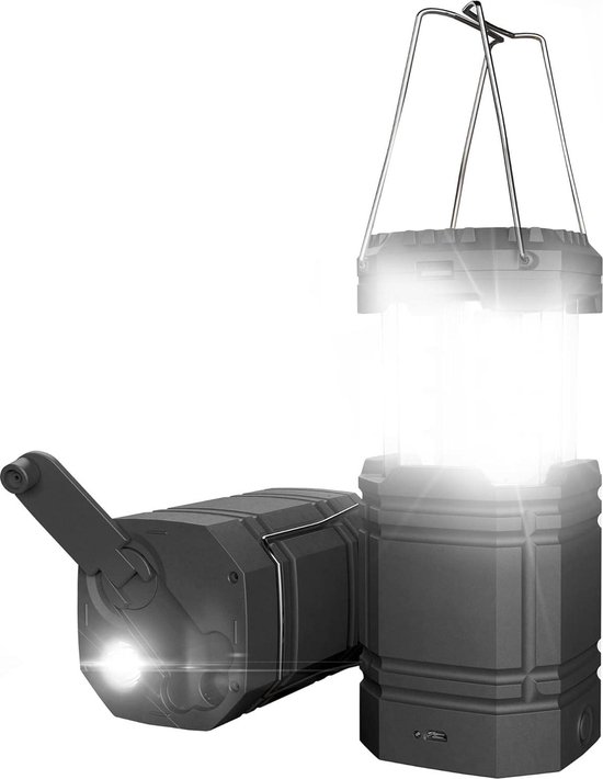 Opblaasbare Campinglantaarn Op Zonne-energie Powerbank 4200mAh USB Buitenlamp-3 Niveaus LED-licht Dimbaar Draagbaar Waterdicht-IP67 Noodgevallen Tafel Binnenplaats-Vissen Wandelen van Kendal.