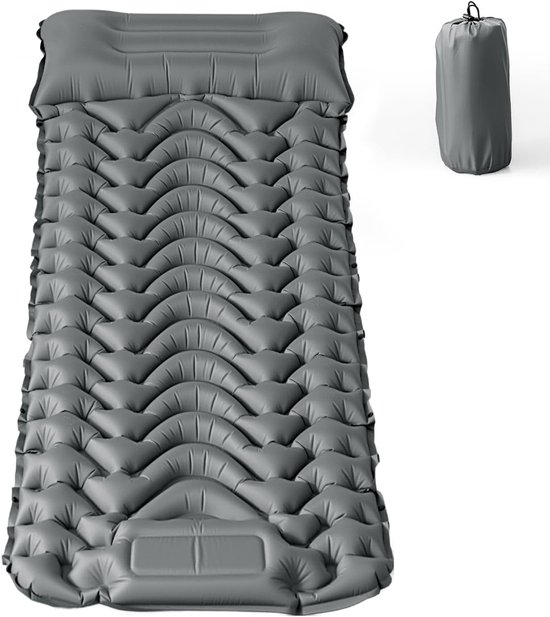 Opblaasbare Campingmat 8 cm – Ultrakrachtig Luchtmatras met Voetpomp