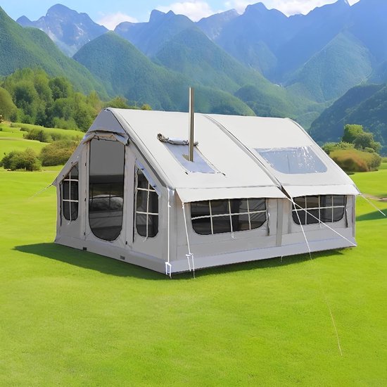 Opblaasbare Campingtent voor 6-8 Personen - Waterdicht en Winddicht van Merkloos