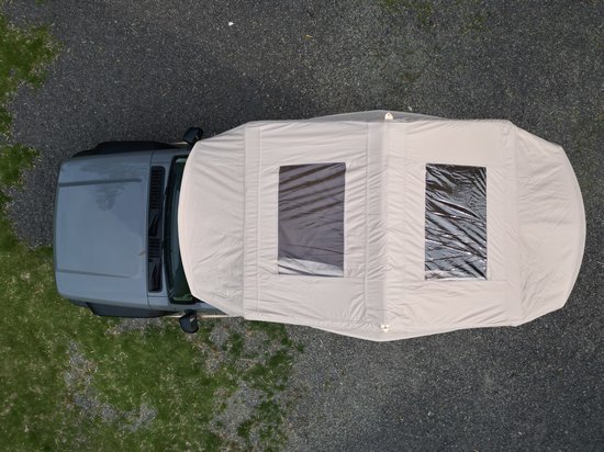 Opblaasbare campingtenten met handpomp, opblaasbare tent op het dak - Beige + zwart van Dijzel Outdoor